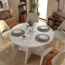 Τραπέζι Tailor Megapap χρώμα λευκό εφέ μαρμάρου Ø100x75,7εκ.