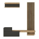 Σύνθεση τηλεόρασης Dumont Megapap χρώμα ανθρακί - sepet oak 180x36,8x200εκ.