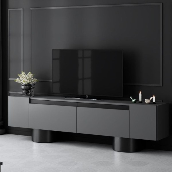 Έπιπλο τηλεόρασης Haven Megapap χρώμα ανθρακί 180x30x50εκ.