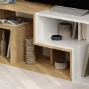 Έπιπλο τηλεόρασης Glis Megapap πολυμορφικό χρώμα sapphire oak - λευκό 145x35x44,8εκ.
