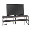 Έπιπλο τηλεόρασης Friday Megapap χρώμα black wood 140x37x45εκ.