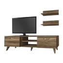 Έπιπλο τηλεόρασης Colin Megapap χρώμα καρυδί 150x29,5x40,6εκ.