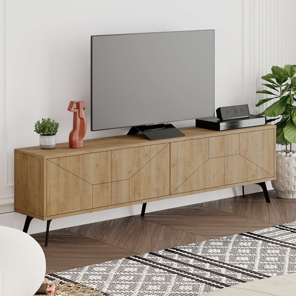 Έπιπλο τηλεόρασης Dune Megapap χρώμα sapphire oak 180x29,6x50εκ.