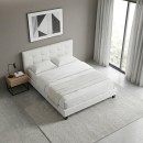 Κρεβάτι Sissy Megapap από τεχνόδερμα χρώμα λευκό 160x200εκ.