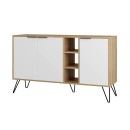 Μπουφές Clara Megapap χρώμα sapphire oak - λευκό 142x35,6x83εκ.