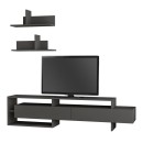 Έπιπλο τηλεόρασης Gara Megapap χρώμα ανθρακί 180x29,8x42εκ.