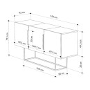 Μπουφές Tontini Megapap χρώμα λευκό - μαύρο εφέ μαρμάρου 150x42x79,5εκ.