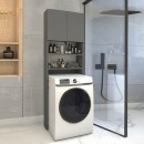 Έπιπλο πλυντηρίου Ramsey Megapap χρώμα ανθρακί 65x27x190,6εκ.