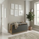 Παπουτσοθήκη Twain Megapap 8 ζευγών χρώμα sapphire oak - ανθρακί 80x35x42εκ.