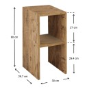 Κομοδίνο - Τραπεζάκι βοηθητικό Tagore Megapap χρώμα pine oak 30x30x60εκ.