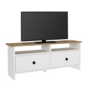 Έπιπλο τηλεόρασης Gradias Megapap χρώμα λευκό - sapphire oak 120x29,6x46,8εκ.
