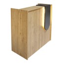 Γραφείο υποδοχής - reception Navita Megapap με LED χρώμα sepet oak - ανθρακί 113,6x42x111,8εκ.
