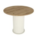Σετ τραπεζαρία 5τμχ Bohema - Nova Megapap χρώμα ivory/sepet oak - μαύρο Ø90x77,7εκ.