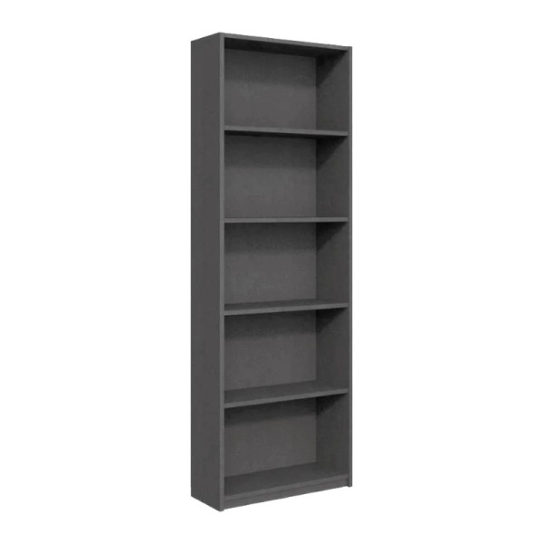 Βιβλιοθήκη Max Megapap χρώμα ανθρακί 58x23x170εκ.