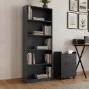 Βιβλιοθήκη Max Megapap χρώμα ανθρακί 58x23x170εκ.