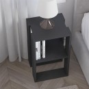 Κομοδίνο - Τραπεζάκι βοηθητικό Lonie Megapap χρώμα ανθρακί 34x30x55εκ.