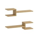 Ραφιέρα τοίχου Fork Megapap 2 τεμαχίων χρώμα sapphire oak 75x19,5x18εκ.