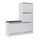Παπουτσοθήκη Dude Megapap χρώμα λευκό 104,8x26x118,5εκ.