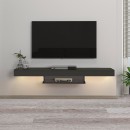 Έπιπλο τηλεόρασης επιτοίχιο Albares Megapap με LED χρώμα ανθρακί 150x29,6x22εκ.