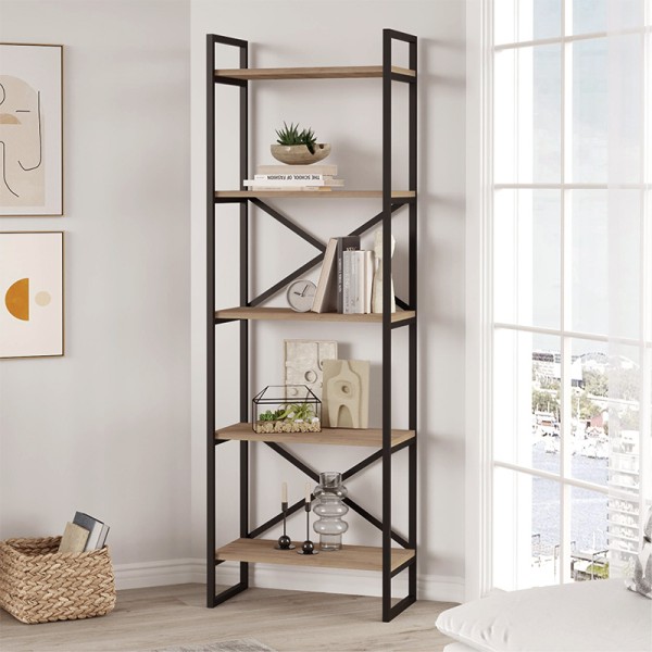Βιβλιοθήκη Dusan Megapap χρώμα sepet oak 58x30x175εκ.