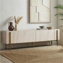 Έπιπλο τηλεόρασης Nexus Megapap χρώμα travertine - χρυσό 180x30x45,5εκ.