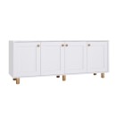 Μπουφές Bohemian Megapap χρώμα λευκό - φυσικό οξιάς 180x40x75εκ.