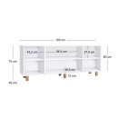 Μπουφές Bohemian Megapap χρώμα λευκό - φυσικό οξιάς 180x40x75εκ.