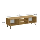 Έπιπλο τηλεόρασης Loren Megapap χρώμα sapphire oak 120x30x40εκ.