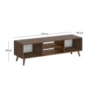 Έπιπλο τηλεόρασης Loren Megapap χρώμα καρυδί 120x30x40εκ.