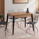 Τραπέζι Dolunay Megapap επεκτεινόμενο χρώμα atlantic pine - μαύρο 100x60(120x100)x79,5εκ.