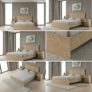 Κρεβάτι Troy Megapap χρώμα φυσικό οξιάς 150x200εκ.