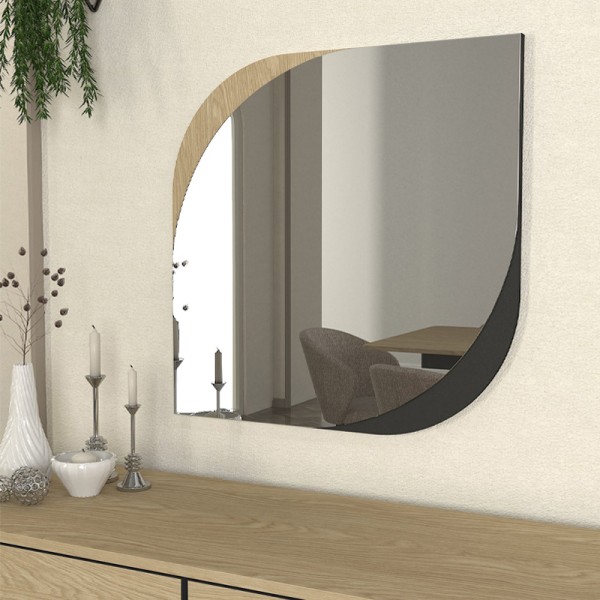 Καθρέπτης τοίχου Lava Μegapap χρώμα rota oak - ανθρακί 70x2,2x70εκ.