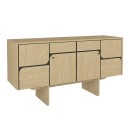 Μπουφές Lava Megapap χρώμα rota oak - ανθρακί 150x44,6x76εκ.