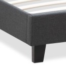 Κρεβάτι Flat Megapap υφασμάτινο χρώμα ανθρακί 120x200εκ.