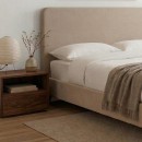 Κρεβάτι Ovelia Megapap υφασμάτινο χρώμα μπεζ 160x200εκ.