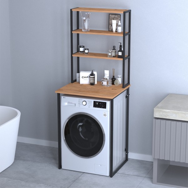 Έπιπλο πλυντηρίου Bobby Megapap χρώμα pine oak 67x60x178εκ.