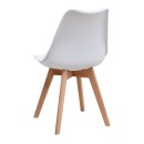 Σετ τραπεζαρία 5τμχ Allos - Viva Megapap χρώμα sapphire oak - λευκό/φυσικό πόδι 75x75x77εκ.