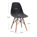 Σετ τραπεζαρία 5τμχ Darlen - Nova Megapap χρώμα sapphire oak - μαύρο 125x72x74εκ.