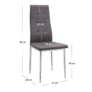 Σετ τραπεζαρία 5τμχ Darlen - Rosa Megapap χρώμα sapphire oak - καφέ/χρωμίου πόδι 125x72x74εκ.