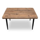 Τραπέζι Levico Megapap Mdf - μεταλλικό χρώμα ακακίας 130x75x75εκ.