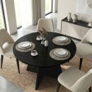 Τραπέζι Tailor Megapap χρώμα sencron black Ø120x75,7εκ.
