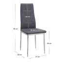 Σετ τραπεζαρία 5τμχ Darlen - Rosa Megapap χρώμα λευκό - γκρι/χρωμίου πόδι 125x72x74εκ.