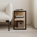 Τραπεζάκι βοηθητικό - Κομοδίνο Echo Megapap χρώμα sapphire oak 30x42x45εκ.