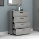 Συρταριέρα Velika Megapap χρώμα γκρι σκυροδέματος 73x44x96εκ.