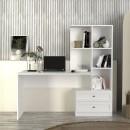 Γραφείο εργασίας Mantra Megapap χρώμα λευκό 155x60x152εκ.