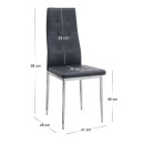 Σετ τραπεζαρία 5τμχ Darlen - Rosa Megapap χρώμα sencron black - μαύρο/χρωμίου πόδι 125x72x74εκ.