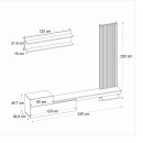 Σύνθεση τηλεόρασης Dumont Megapap χρώμα λευκό - sepet oak 240x36,8x200εκ.