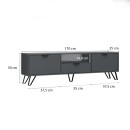 Έπιπλο τηλεόρασης Jasmine Megapap χρώμα ανθρακί 170x35x50εκ.