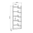 Βιβλιοθήκη Oppa Megapap χρώμα sapphire oak/λευκό 60x22x162εκ.