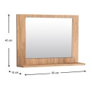 Καθρέπτης μπάνιου Devlin Megapap χρώμα pine oak 60x10x45εκ.